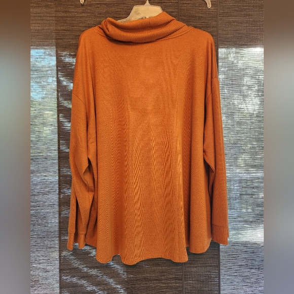 St. John's Bay Orange Cowl Neck Sweater. - Picture 2 of 6
